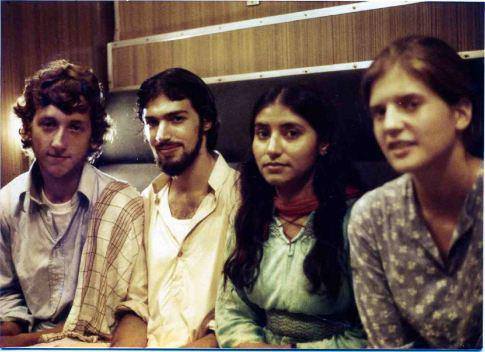 American tourists travelling to Lahore from Karachi on a Pakistan Railways train (1976)