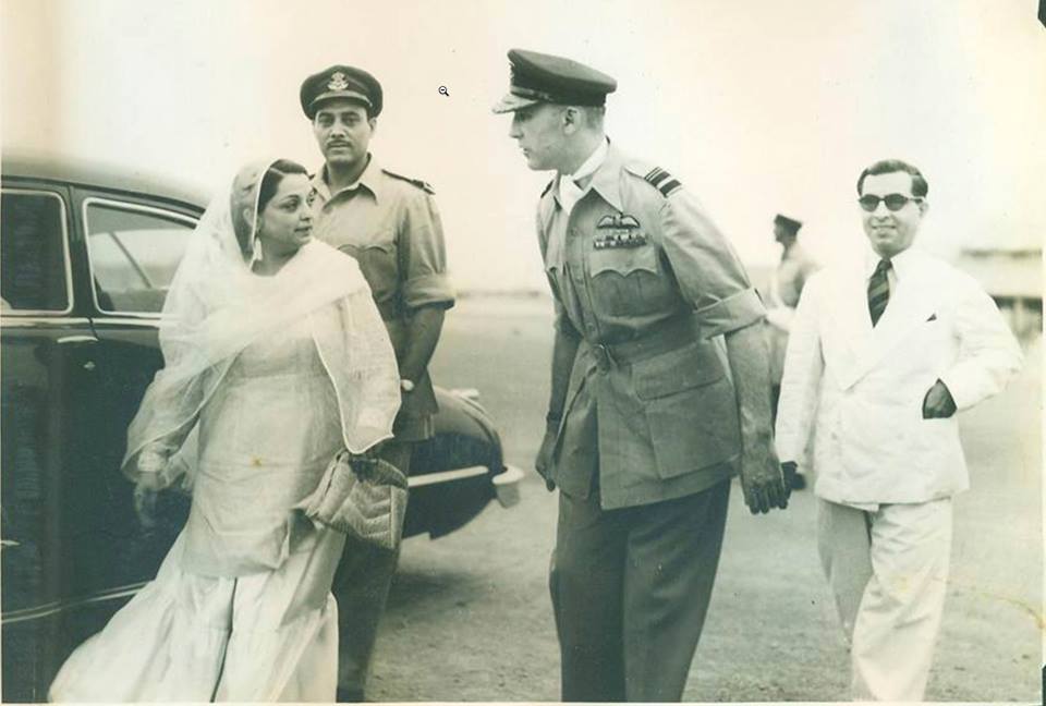 Begum Liaquat Ali Khan with head of Pakistan Air Force