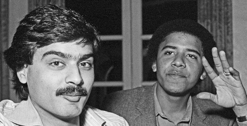 Future US President, Barak Obama with a Pakistani friend in Karachi in 1982
