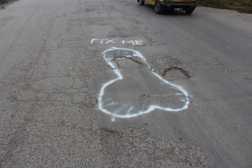 Another person is drawing penises on potholes in Islamabad