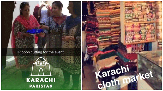 Karachi traditional clothing market.