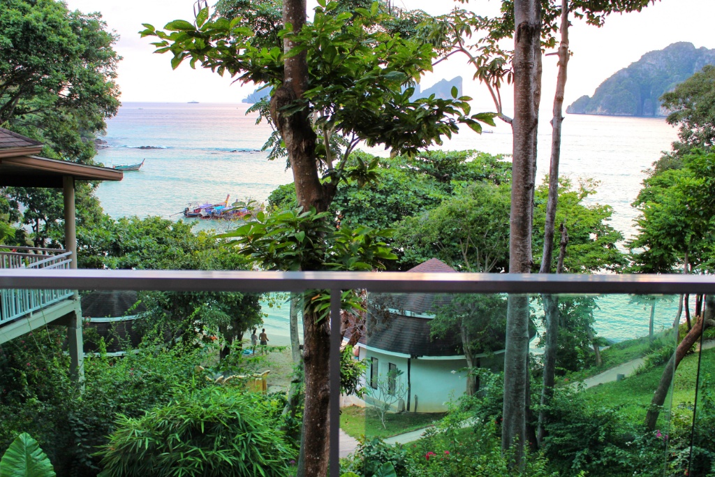 Long Beach view from the grand villa balcony