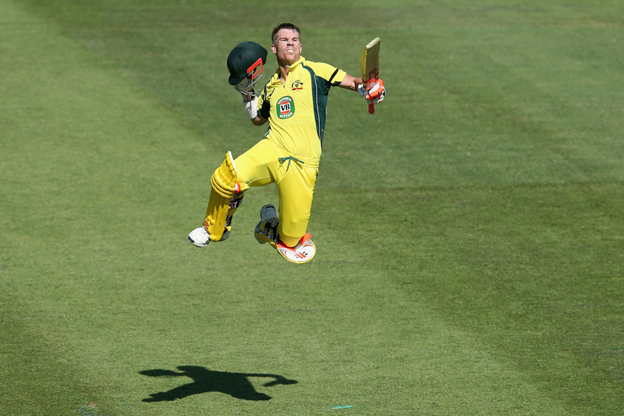 David warner celebrating his century